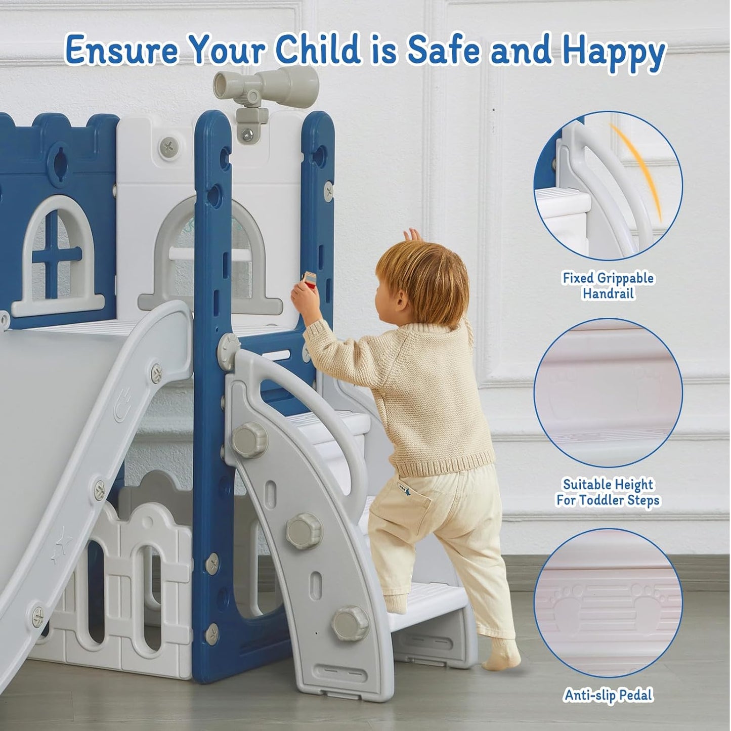 Toddler Slide, Kids Climber Slider for Indoor Outdoor Playground with Basketball 6 in 1™